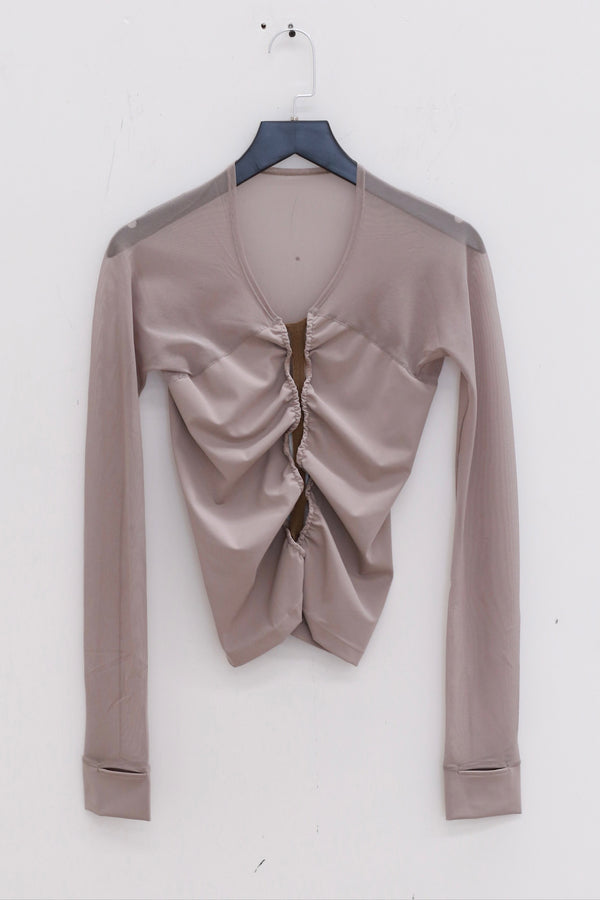 RUI built 25 autumn and winter sports stitching hollow long sleeves RUI-RAW25WV05-Smoke